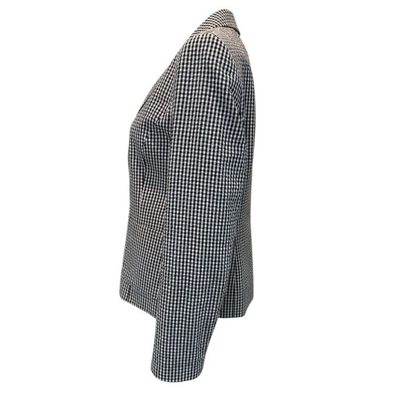 Nine‎ West Gingham Navy White Checkered Blazer Size 6 - Picture 2 of 7